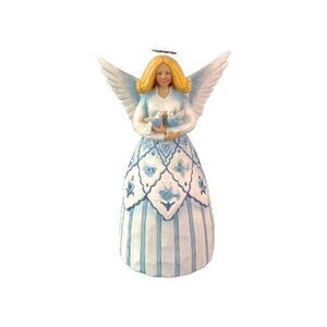 JIM SHORE Heartwood Creek Psalms 85:8 Peace Blue Birds Angel Figurine #114406
